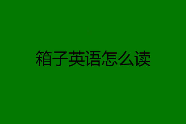 箱子英语怎么读