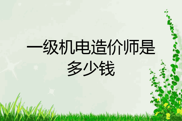 一级机电造价师是多少钱