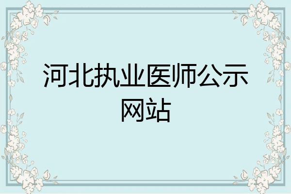 河北执业医师公示网站