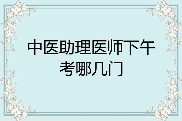 中医助理医师下午考哪几门