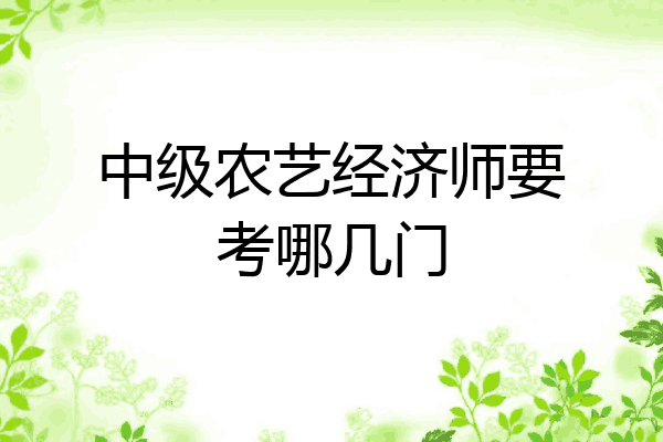 中级农艺经济师要考哪几门
