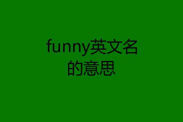 funny英文名的意思