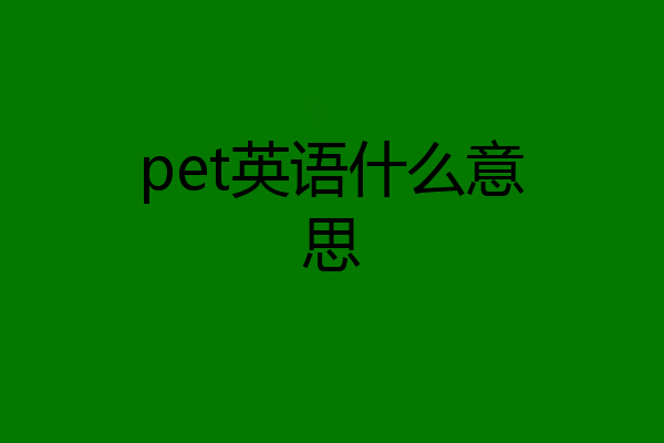 pet英语什么意思