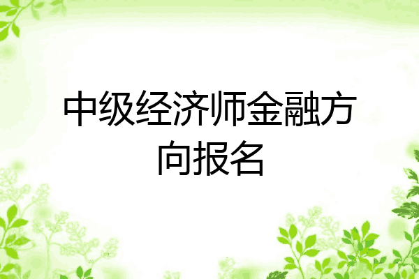 中级经济师金融方向报名