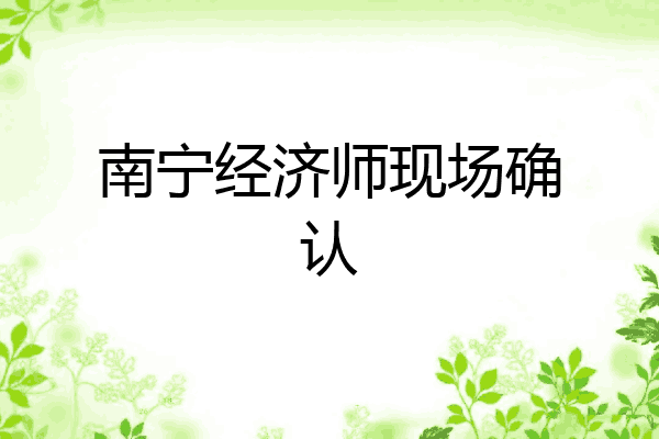 南宁经济师现场确认