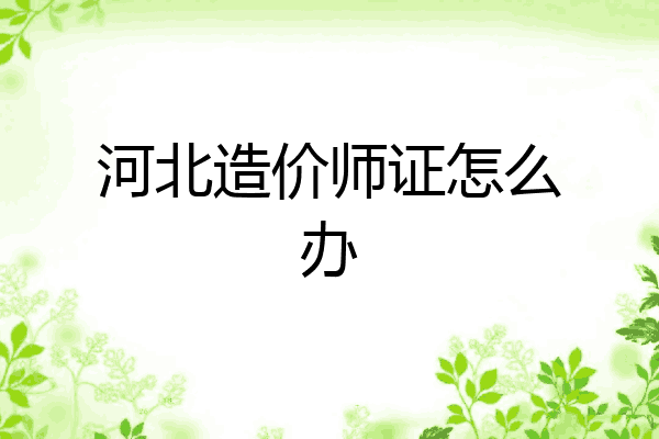 河北造价师证怎么办