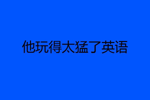 他玩得太猛了英语