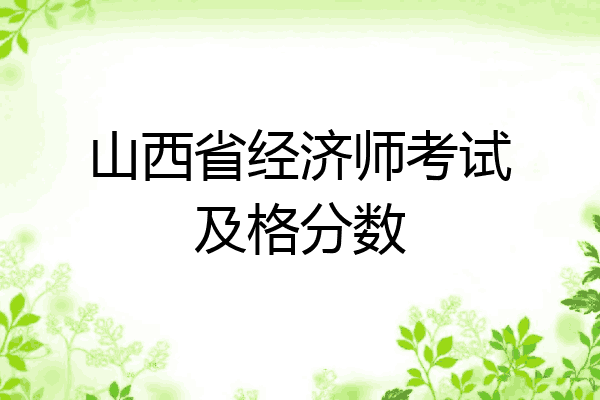 山西省经济师考试及格分数