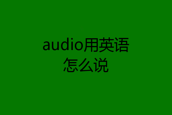audio用英语怎么说