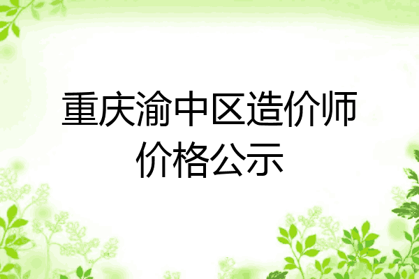 重庆渝中区造价师价格公示