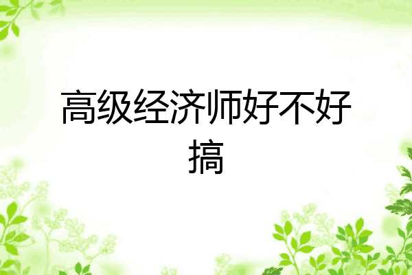 高级经济师好不好搞