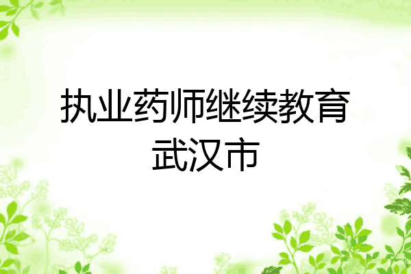 执业药师继续教育武汉市