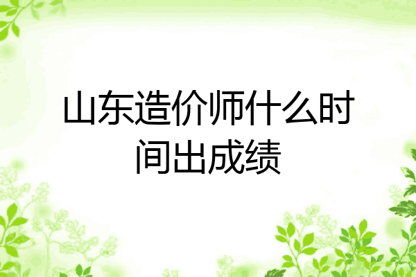 山东造价师什么时间出成绩