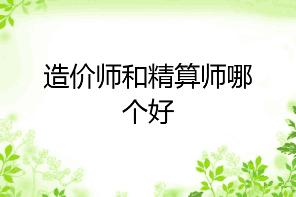 造价师和精算师哪个好