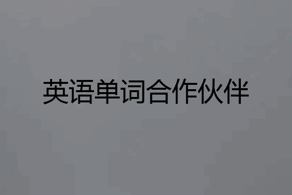 英语单词合作伙伴