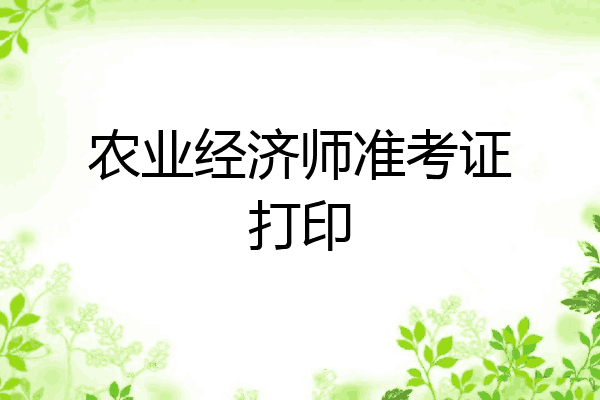 农业经济师准考证打印