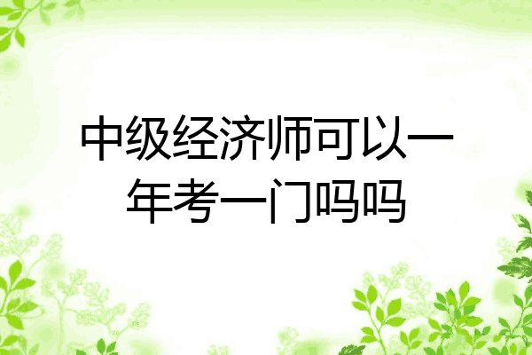 中级经济师可以一年考一门吗吗