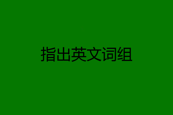 指出英文词组