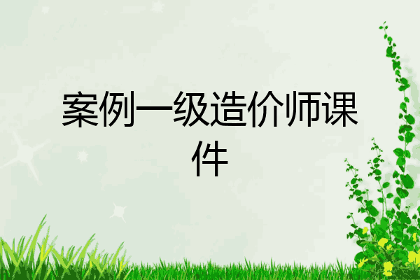 案例一级造价师课件