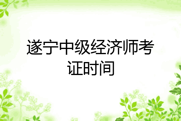 遂宁中级经济师考证时间