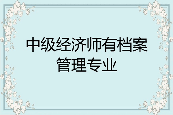 中级经济师有档案管理专业