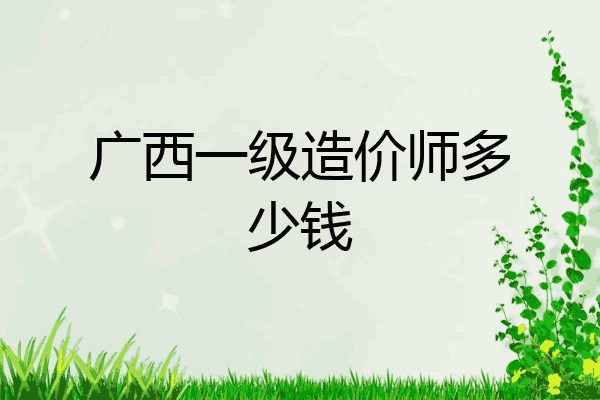 广西一级造价师多少钱