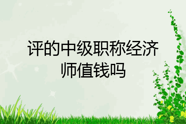 评的中级职称经济师值钱吗