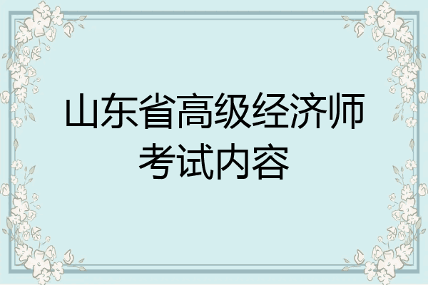 山东省高级经济师考试内容