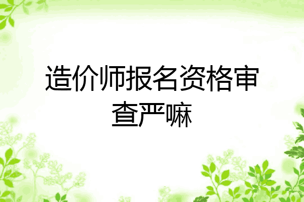 造价师报名资格审查严嘛