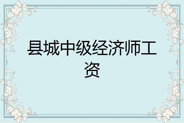 县城中级经济师工资