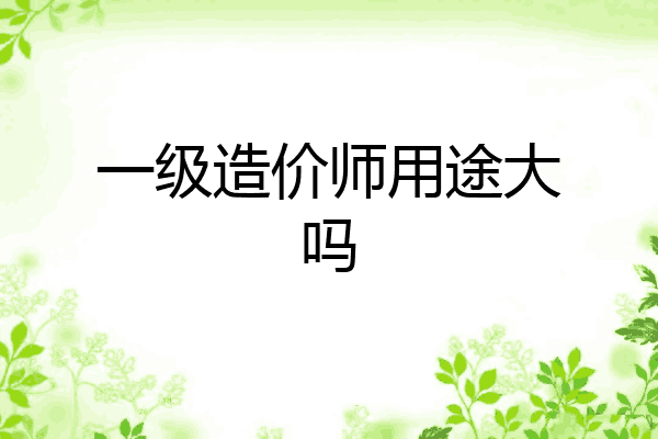 一级造价师用途大吗