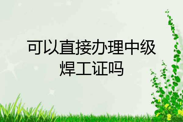 可以直接办理中级焊工证吗