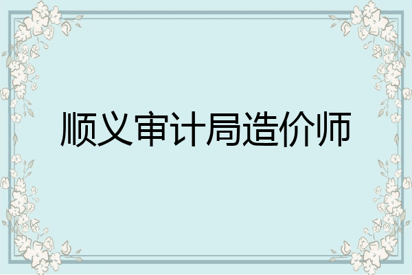 顺义审计局造价师