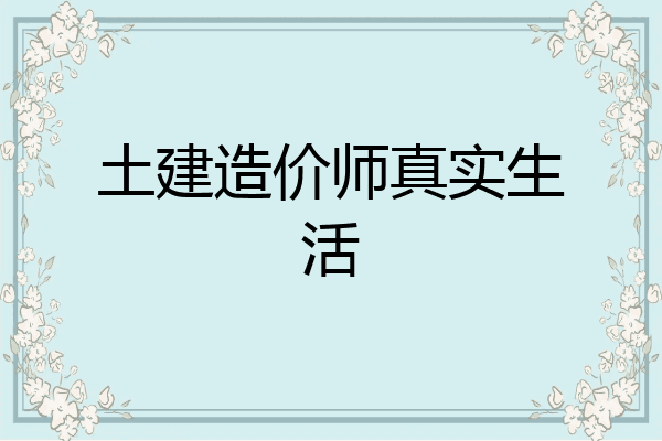 土建造价师真实生活