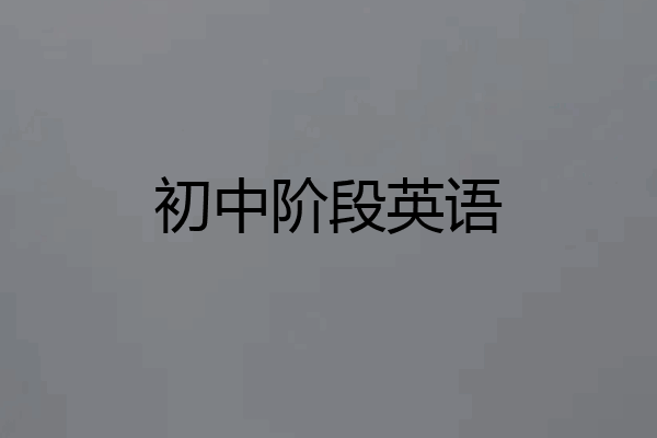 初中阶段英语