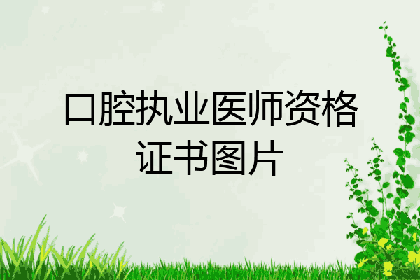 口腔执业医师资格证书图片