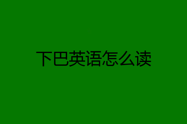 下巴英语怎么读