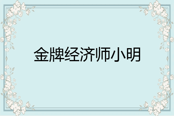 金牌经济师小明