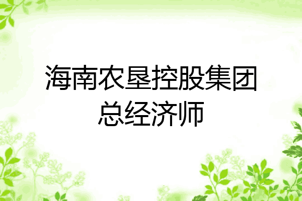 海南农垦控股集团总经济师