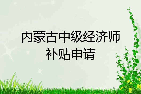 内蒙古中级经济师补贴申请