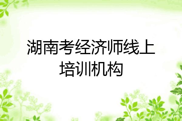 湖南考经济师线上培训机构