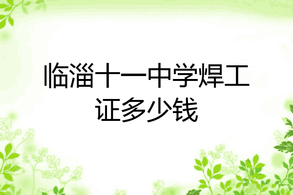 临淄十一中学焊工证多少钱
