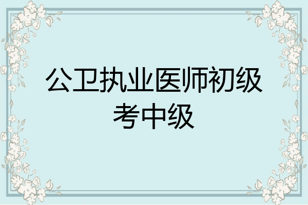 公卫执业医师初级考中级