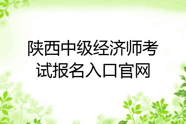 陕西中级经济师考试报名入口官网