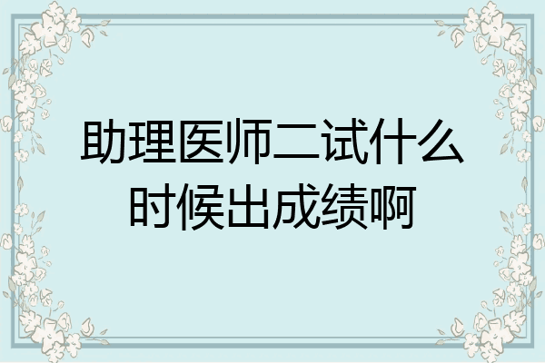 助理医师二试什么时候出成绩啊