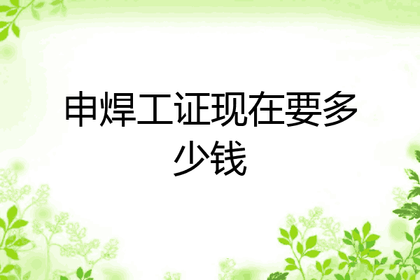 申焊工证现在要多少钱