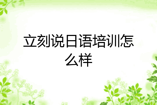 立刻说日语培训怎么样