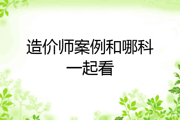 造价师案例和哪科一起看