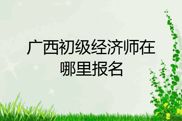 广西初级经济师在哪里报名