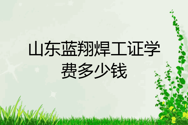山东蓝翔焊工证学费多少钱